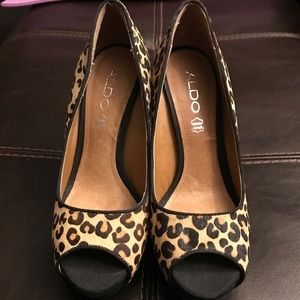 Aldo cheetah print heels; size 7